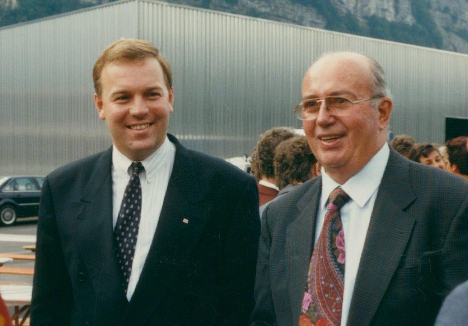Hans-Julius Ahlmann und Severin Ahlmann im Jahr 1991