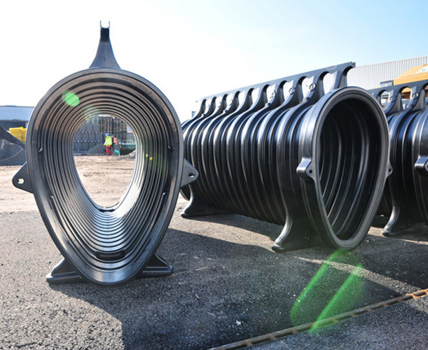 The heavy duty ACO Qmax retention channel can provide temporary storage for large volumes of water