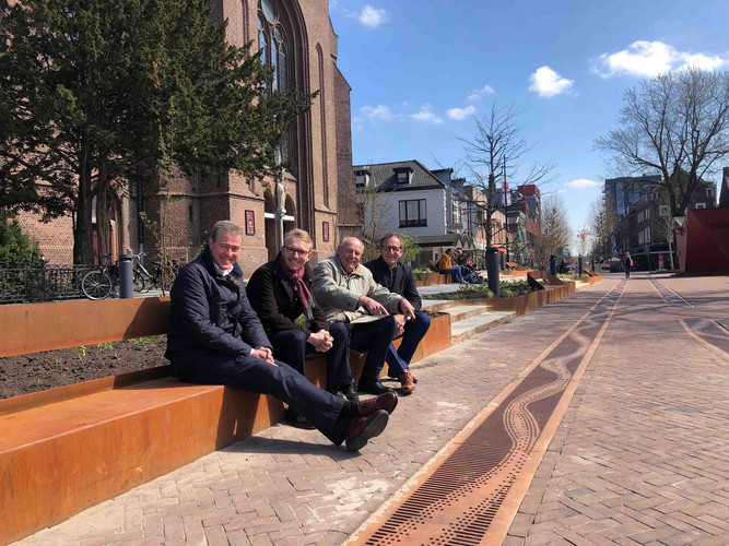 Projektbesuch in der niederländischen Stadt Hengelo_Iver Ahlmann, Richard Hill, Heino Messerschmidt und Paul Gruson