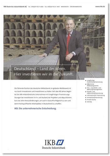 2007: Hans-Julius Ahlmann als Testimonial der deutschen Industriebank IKB.