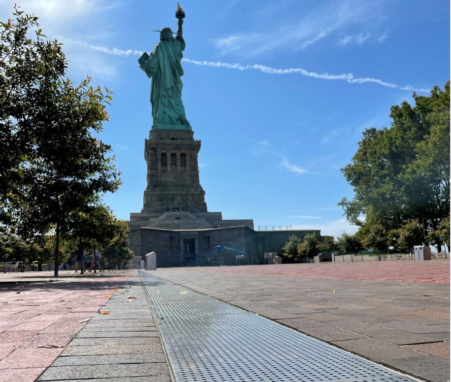 ACO Entwässerungssysteme auf Liberty Island/ New York entlang der Freiheitsstatue.